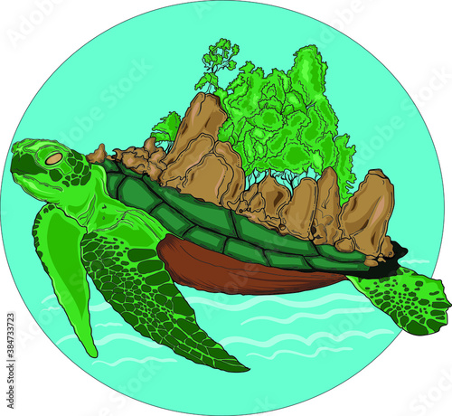 turtle island in the sea 