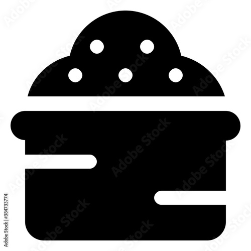 
A casserole with cooked food 
