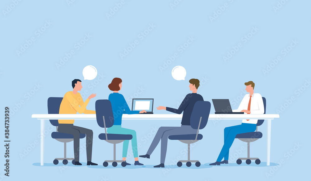 flat vector illustration business team meeting for project brainstorming and business people planning for marketing strategy concept flat vector illustration business team meeting for project brainstorming and business people planning for marketing strategy concept