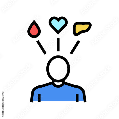 human need organ transplant color icon vector. human need organ transplant sign. isolated symbol illustration