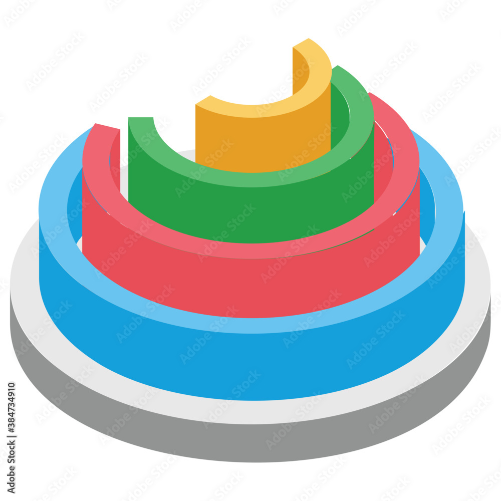 Obraz premium Chart in a round shape with sections characterizing doughnut chart 