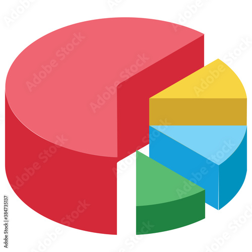 
Chart in a round shape with sections characterizing doughnut chart 
