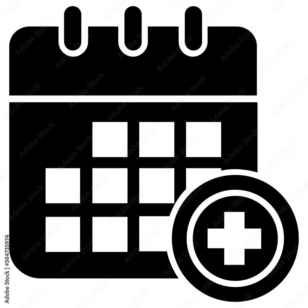 Obraz premium Calendar with medical plus sign, medical schedule 