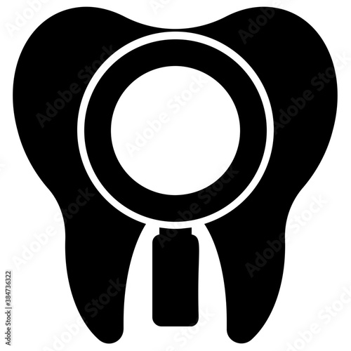 
Magnifier over tooth, dental checkup
