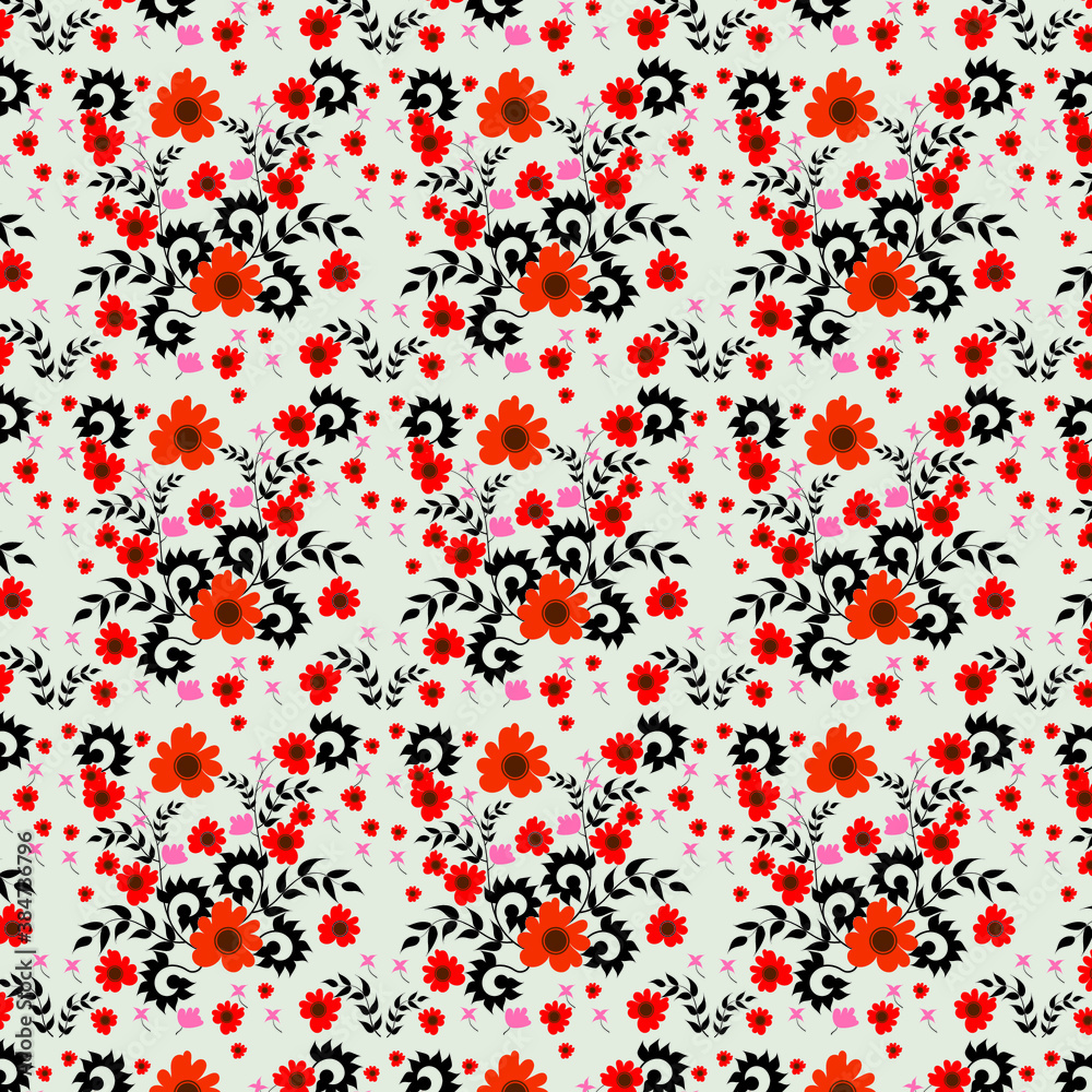 Seamless floral vector pattern background. Floral pattern design on white background. Seamless Floral Pattern in vector.