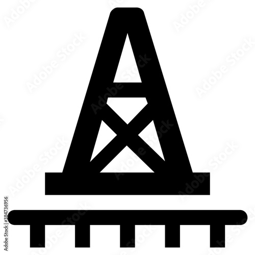 
An oil well for offshore drilling 
