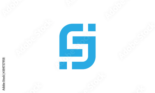 Creative Vector Illustration Logo Design. Geometric Initial Letter S in negative space, letter i and letter n