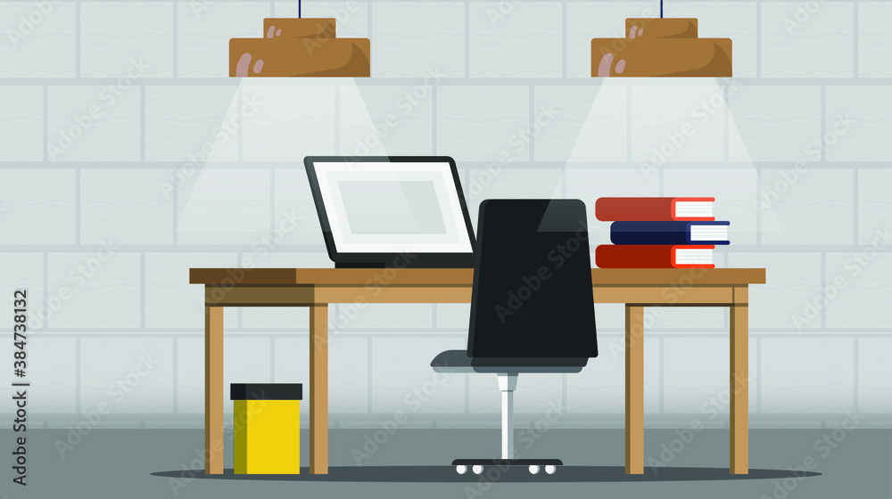 Naklejka premium Home office interior background vector