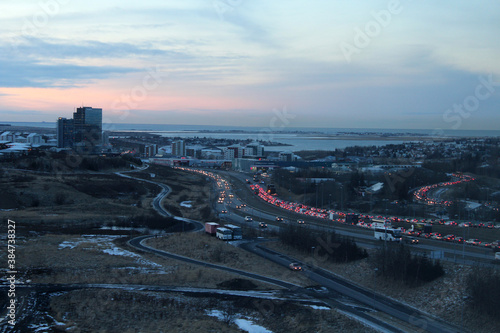 Traffic in the city. Reykjavik. Kopavogur