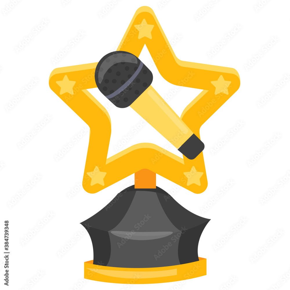 
Microphone trophy music award icon
