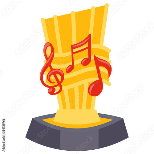 
Microphone in star representing singing trophy
