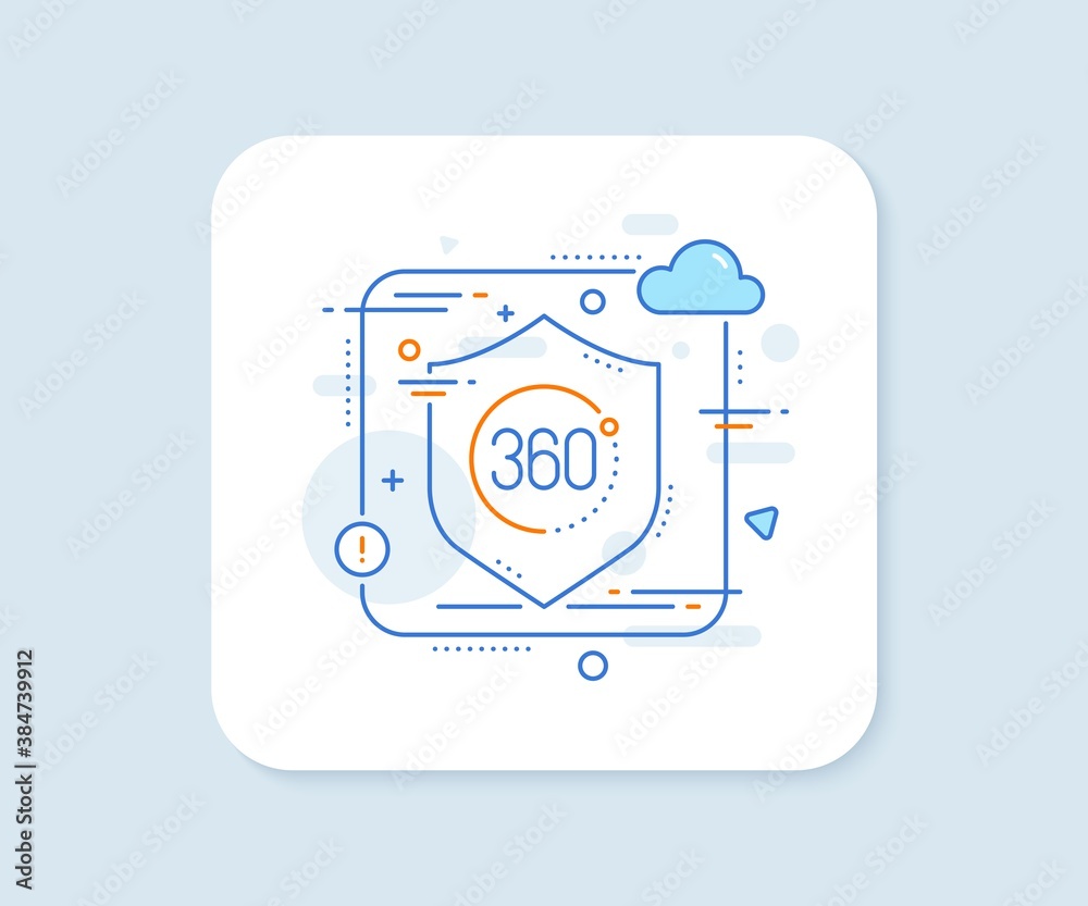 360 degrees line icon. Abstract vector button. VR simulation sign. Panoramic view symbol. 360 degrees line icon. Protect shield concept. Vector 360 degrees line icon. Abstract vector button. VR simulation sign. Panoramic view symbol. 360 degrees line icon. Protect shield concept. Vector