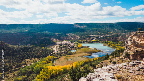 Autumn landscape in Serrania de Cuenca natural park, Spain.