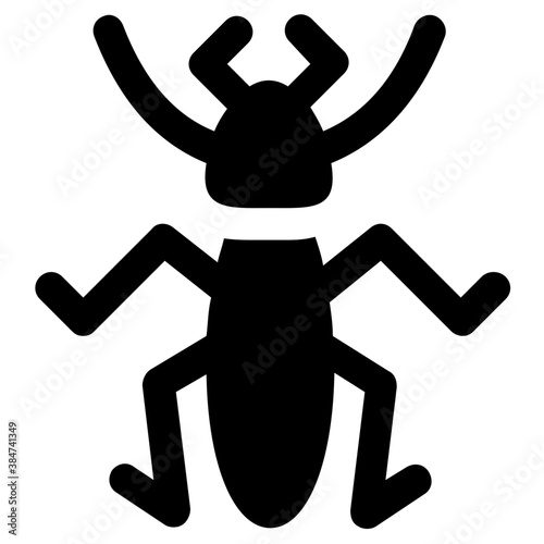 
Icon of a insect having antena and long legs depicting clover stem
