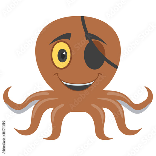 
Monovision pirate octopus is depicting killing animal 
