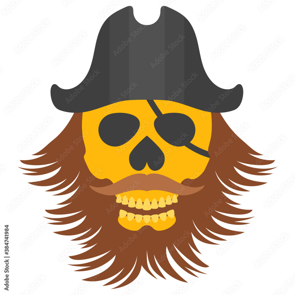 
A pirate in a costume of blackbeard 
