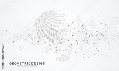 Global network connection. World map point and line composition concept of global business. Internet technology. Social network. Vector Illustration