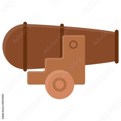 
A cannon is used by pirated to shoot an enemy 

