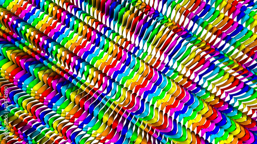 abstract rainbow wave 3D background. 3d render illustration