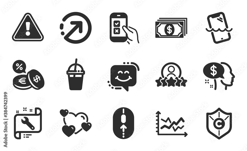 Mobile survey, Heart and Pay icons simple set. Diagram chart, Human rating and Spanner signs. Copyright protection, Payment and Currency exchange symbols. Flat icons set. Vector Mobile survey, Heart and Pay icons simple set. Diagram chart, Human rating and Spanner signs. Copyright protection, Payment and Currency exchange symbols. Flat icons set. Vector