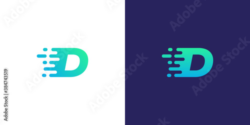 Business corporate letter D logo design vector. Colorful digital letter icon template for technology. Pixel logotype