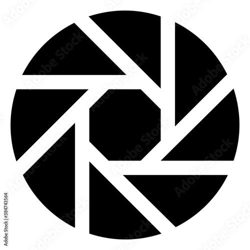 
Solid icon design of camera shutter
