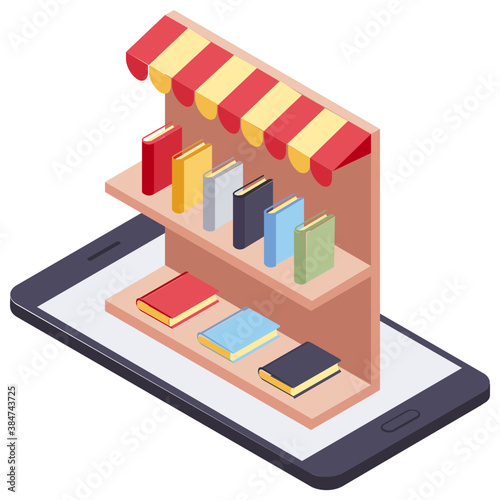 
Mobile having a shopping mall inside, online book store 
