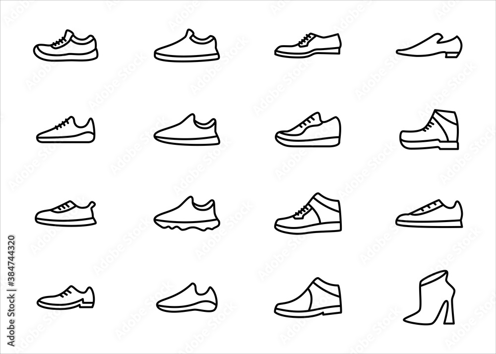 Obraz premium Simple Set of footwear shoes and sandals Related Vector icon graphic design