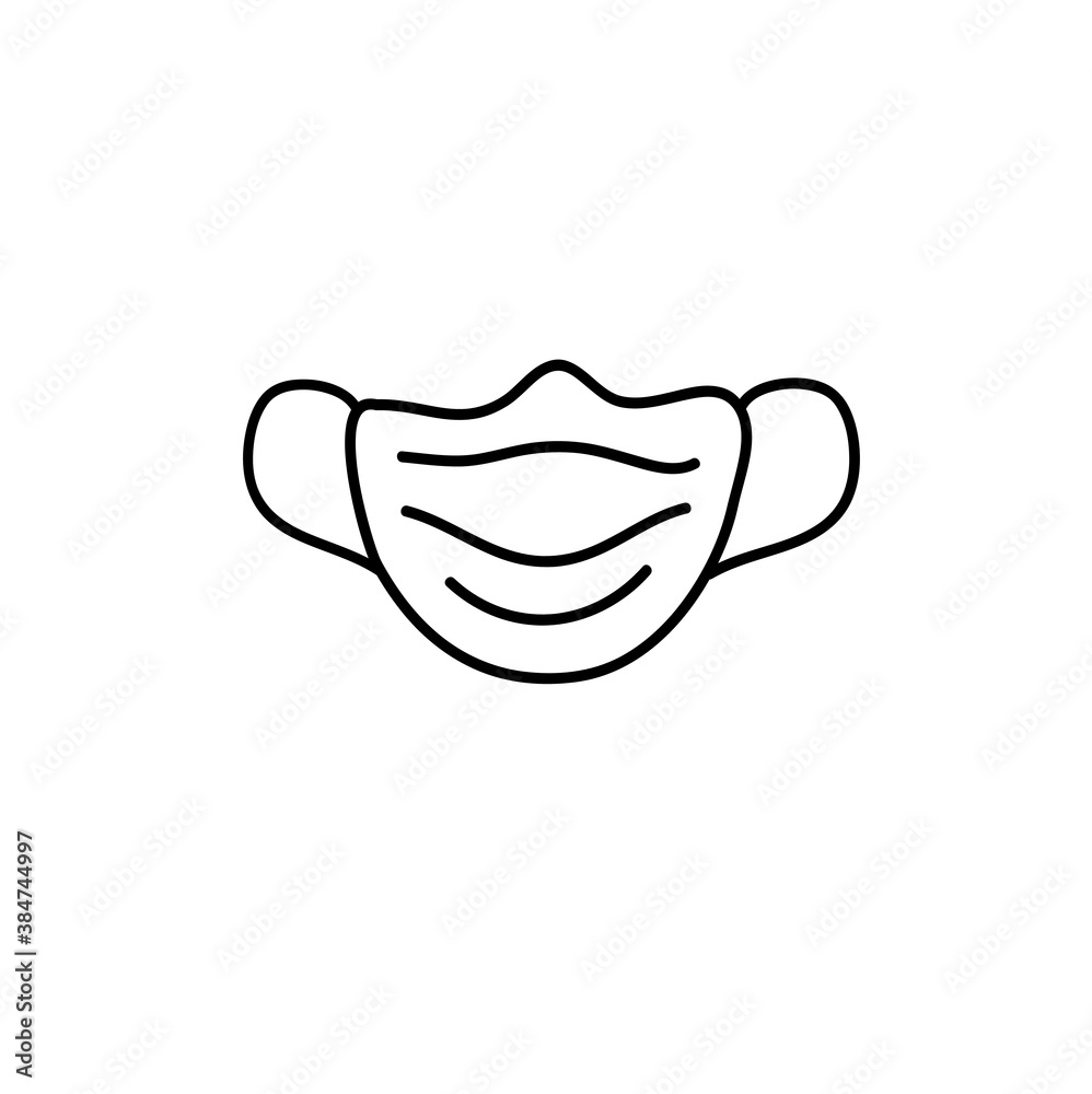 Medical face mask isolated on a white background, prevention of coronavirus. Stay safe. Template for a banner or poster.