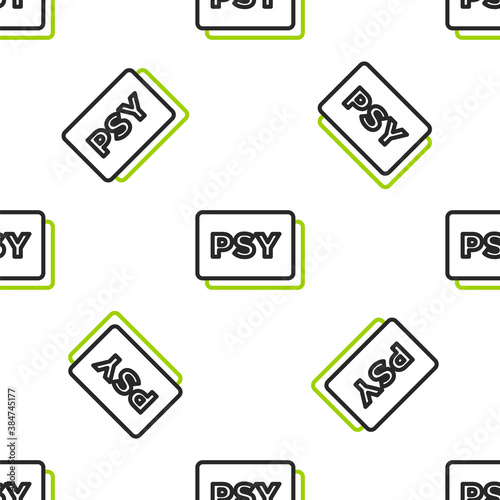 Line Psychology icon isolated seamless pattern on white background. Psi symbol. Mental health concept, psychoanalysis analysis and psychotherapy. Vector.