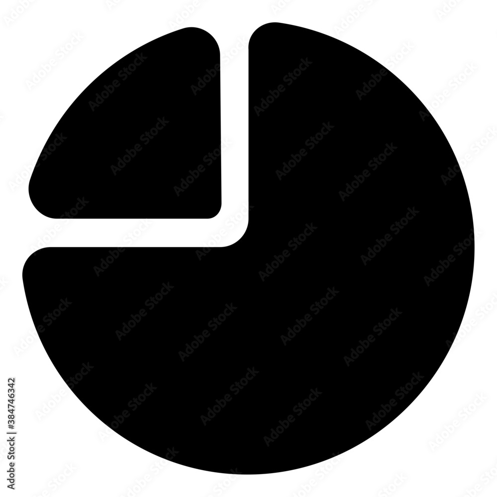 A circular statistical graphic, pie chart icon
A circular statistical graphic, pie chart icon
