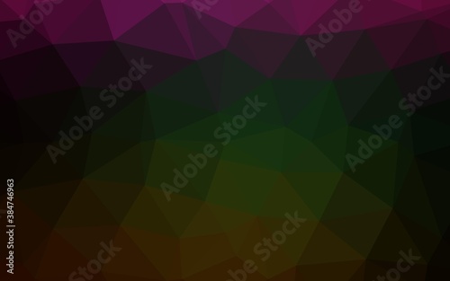 Fototapeta Naklejka Na Ścianę i Meble -  Dark Multicolor, Rainbow vector polygonal background.