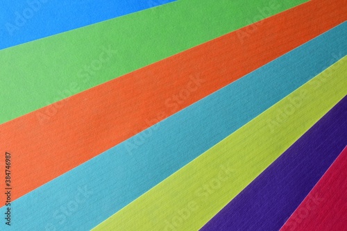 Abstract shapes, with varied and striking colors, with kraft paper.