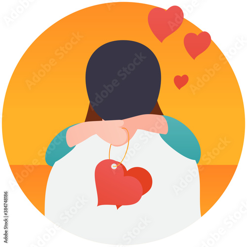 
A boy giving romantic surprise to a girl 
