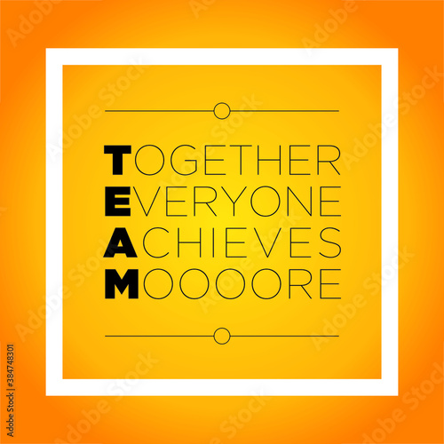 Team Typography - Together Everyone Achieves More - Banner