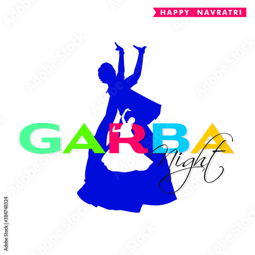 Garba Night Calligraphy - Happy Navratri Banner photo