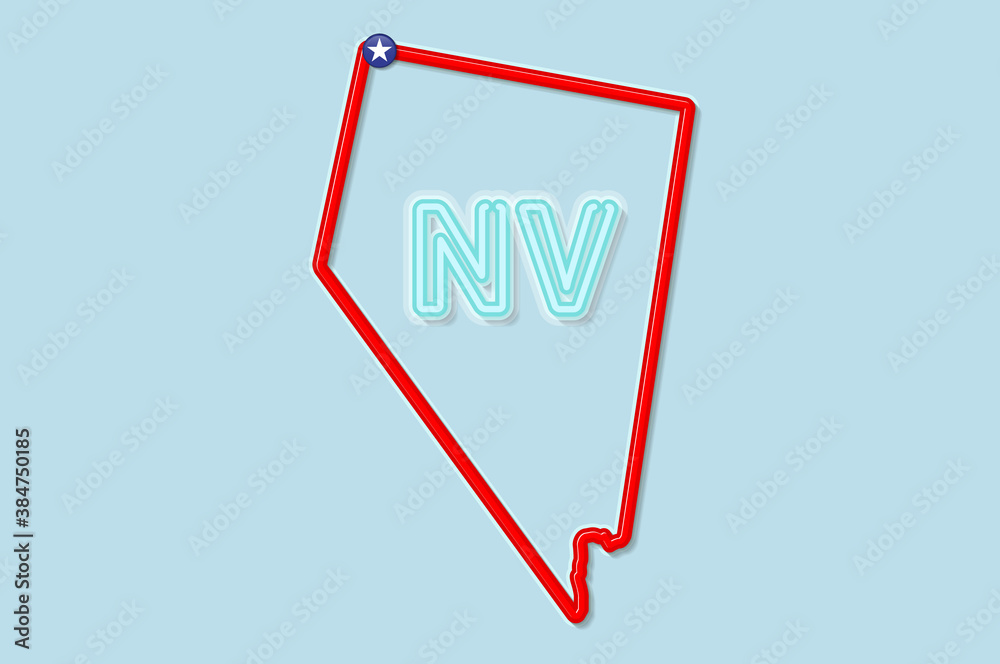Nevada US state bold outline map. Vector illustration Nevada US state bold outline map. Vector illustration