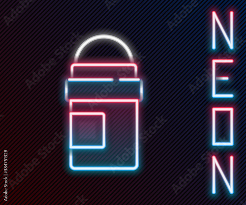 Glowing neon line Antiperspirant deodorant roll icon isolated on black background. Cosmetic for body hygiene. Colorful outline concept. Vector.