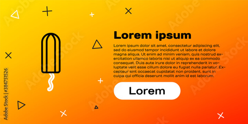 Line Menstruation and sanitary tampon icon isolated on yellow background. Feminine hygiene product. Colorful outline concept. Vector.