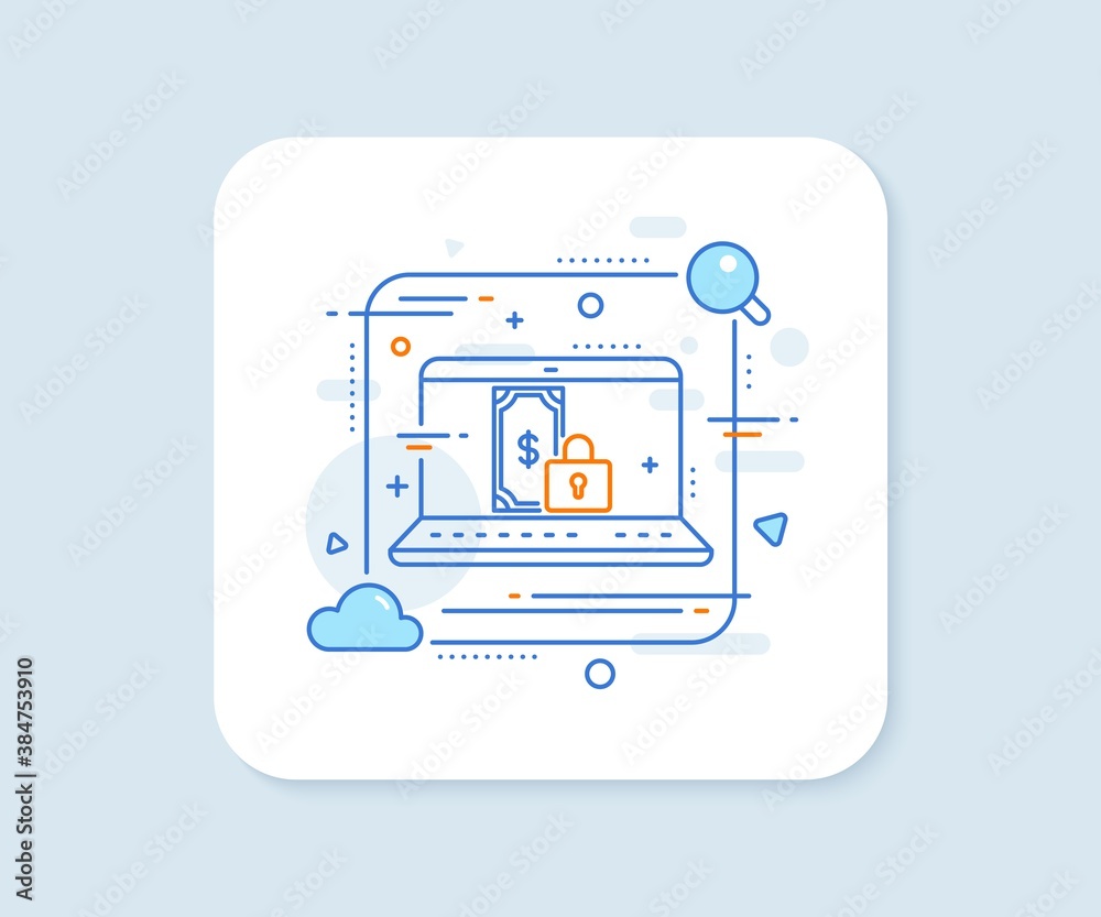 Private payment line icon. Abstract vector button. Dollar sign. Finance symbol. Private payment line icon. Laptop concept badge. Vector Private payment line icon. Abstract vector button. Dollar sign. Finance symbol. Private payment line icon. Laptop concept badge. Vector