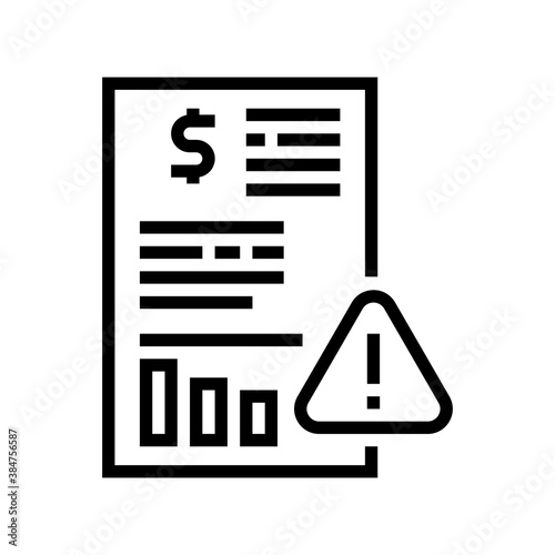 unsuccessful investments agreement line icon vector. unsuccessful investments agreement sign. isolated contour symbol black illustration