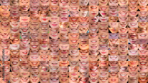 Mosaic of smile. Happy collage