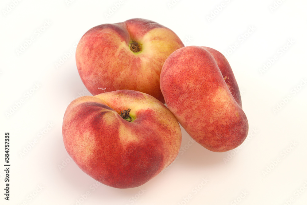 Sweet ripe tasty flat peach