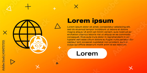 Line GMO icon isolated on yellow background. Genetically modified organism acronym. Dna food modification. Colorful outline concept. Vector.