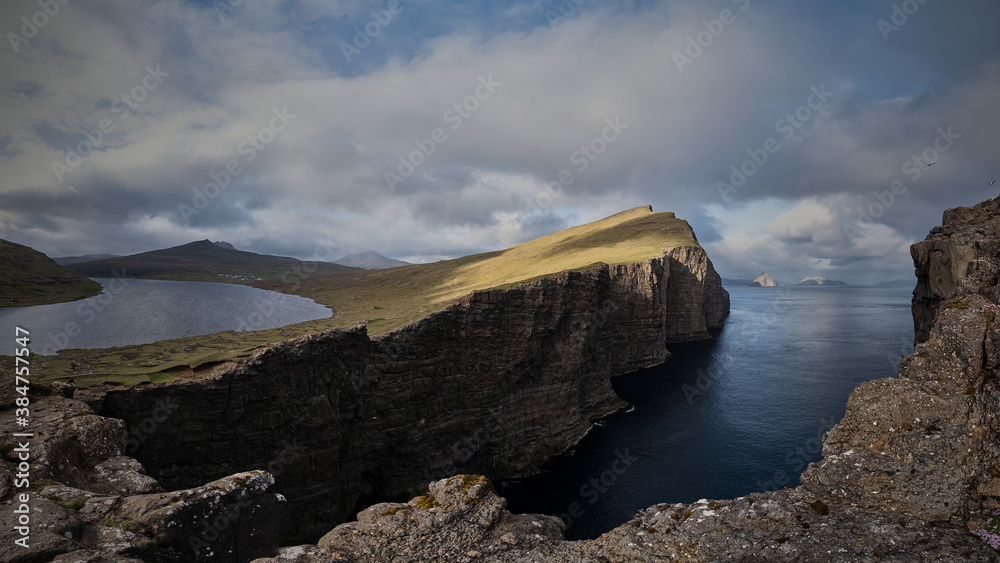 Trælanípan view and huge cliffs, Faroe Islands Trælanípan view and huge cliffs, Faroe Islands
