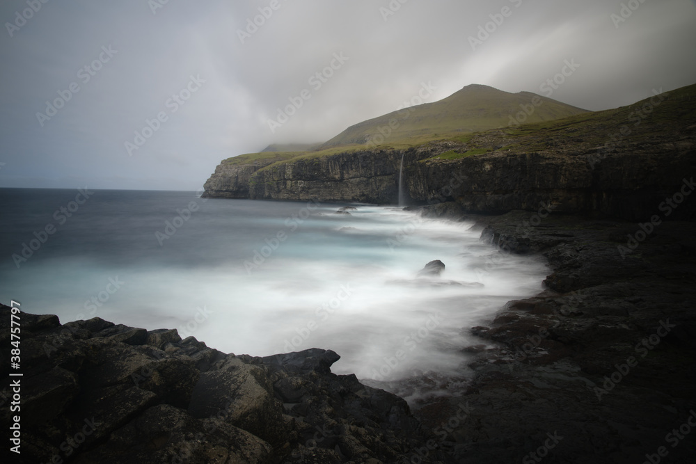 Faroe Island rocky shore line