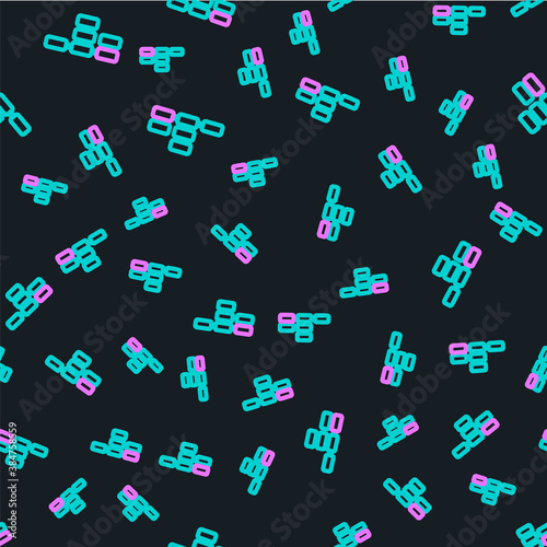 Line Site map icon isolated seamless pattern on black background. Vector.