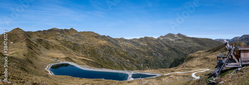 Panorama at Königsleiten mountain at the holiday region of Wald-Königsleiten in the Zillertal Arena, Austria in summer