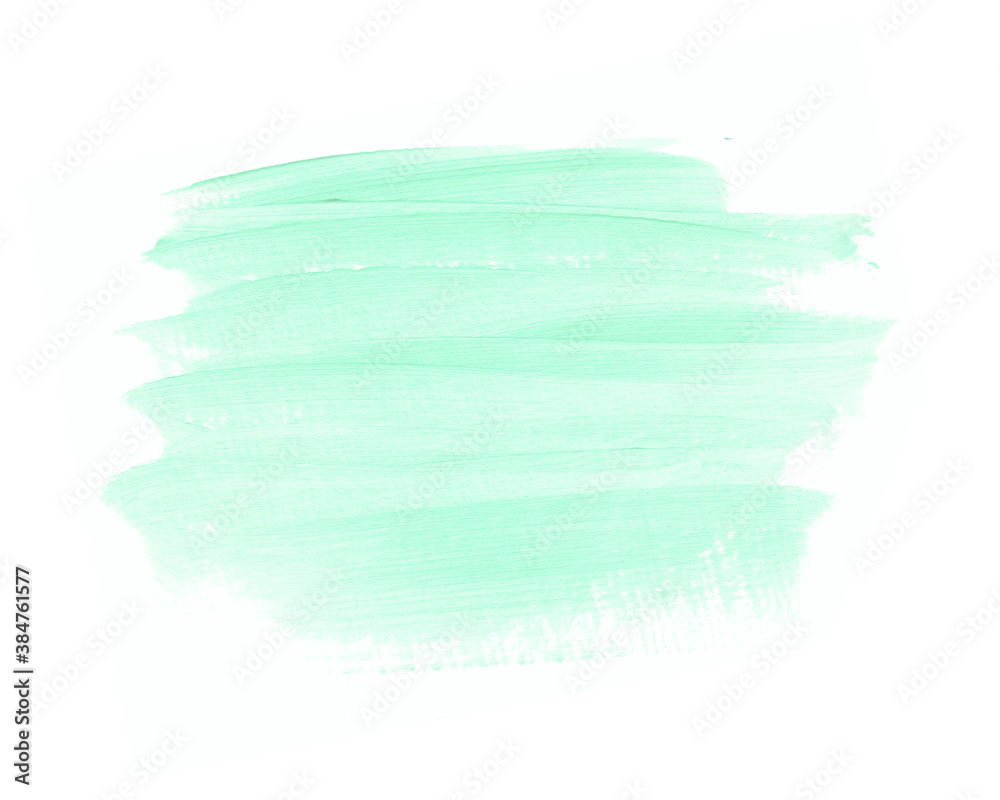 Mint brush paint acrylic abstract background. Perfect watercolor design for headline, logo and sale banner. 