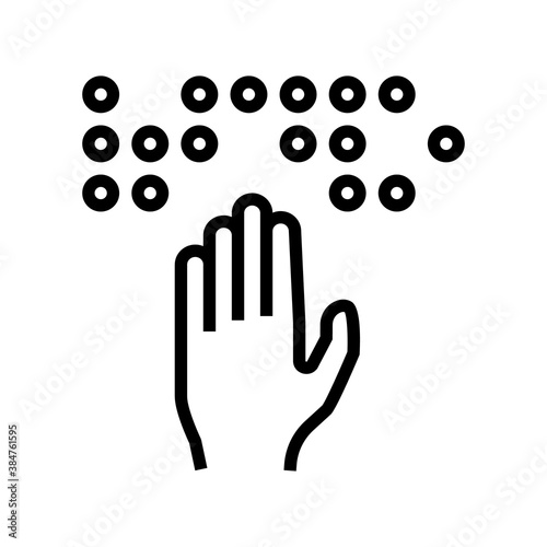 braille font line icon vector. braille font sign. isolated contour symbol black illustration